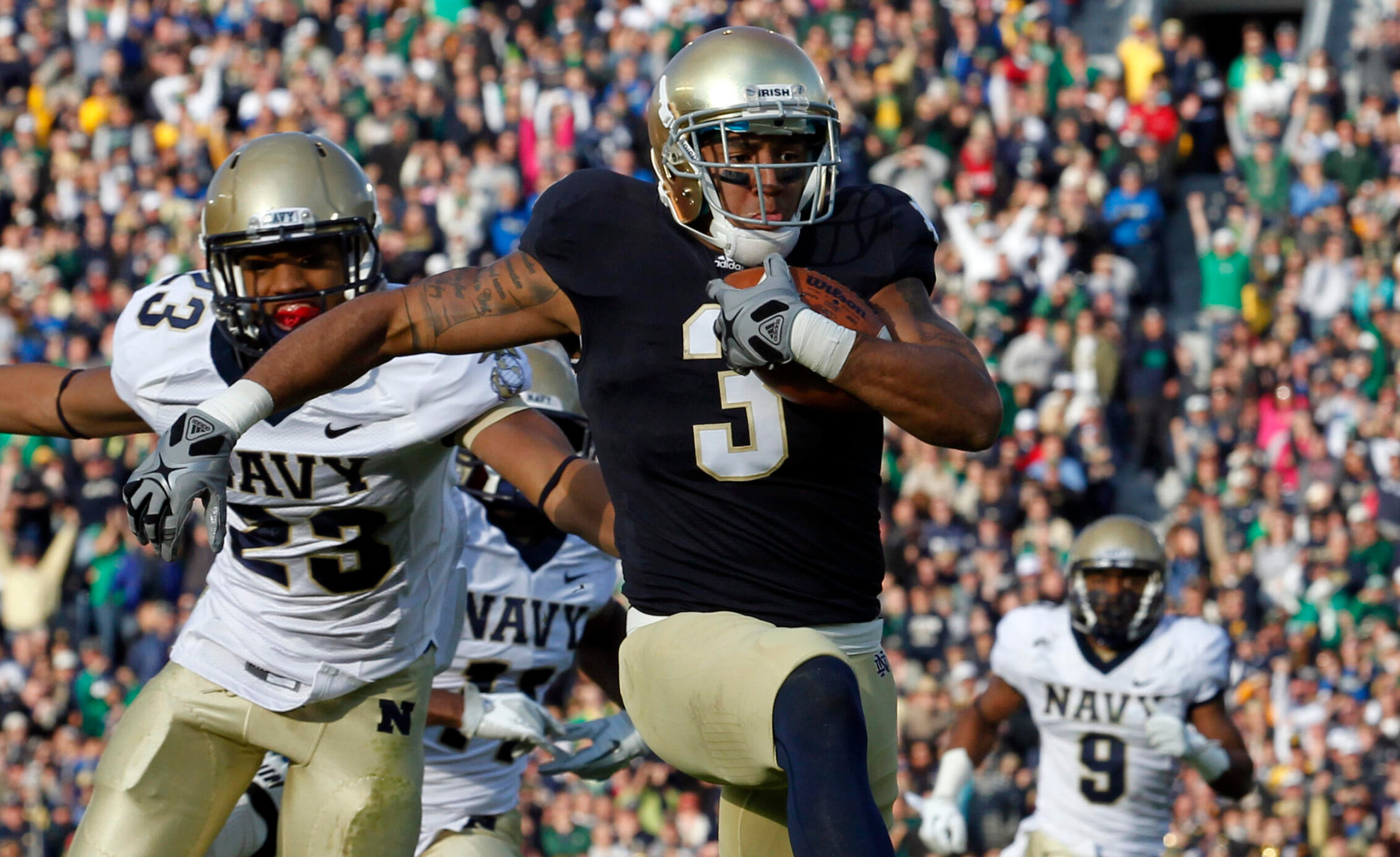 Ground Game Propels Irish Over Navy, 56-14 Navy Notre Dame Football