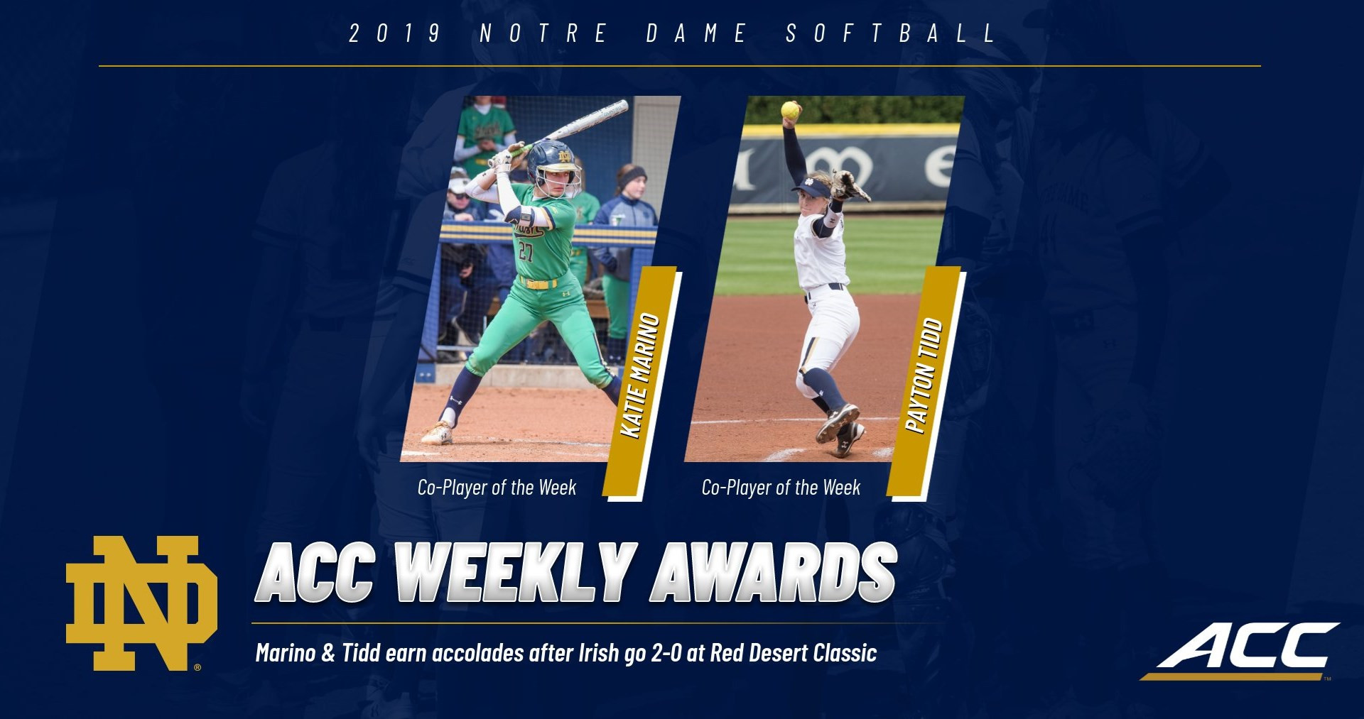 Marino & Tidd Earn ACC Weekly Honors ACC POTW