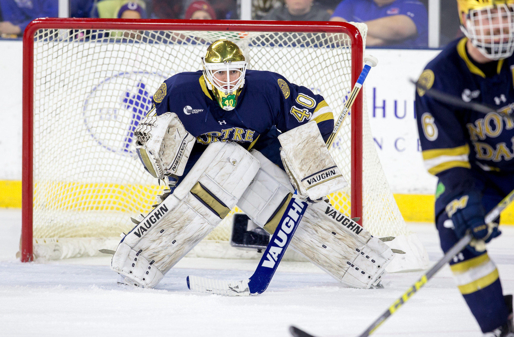 Petersen Makes 49 Saves as #16 Irish and #17 Denver Skate to 1-1 Overtime Tie NOV20_2015_UML__1015