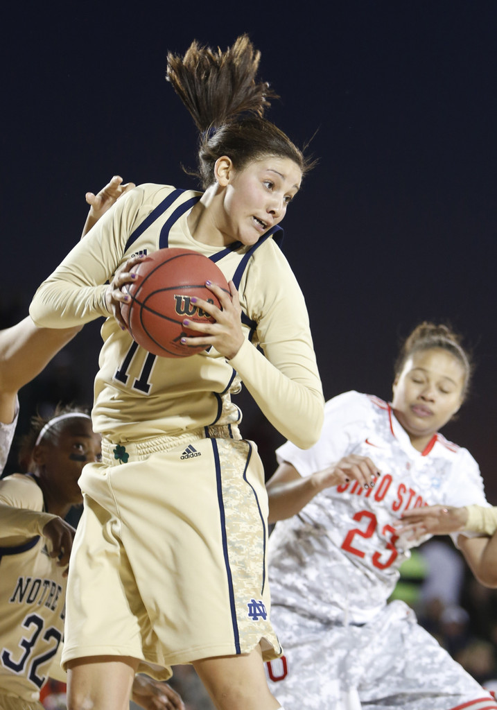 Achonwa Leads #7/6 Notre Dame Past #19/21 Ohio State, 57-51 (AP)