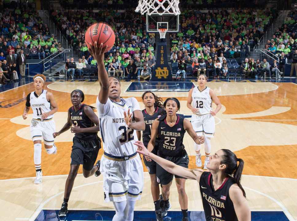 Jewell Loyd scored a game-high 20 points in Notre Dame's 74-68 win over Florida State Friday night at Purcell Pavilion.