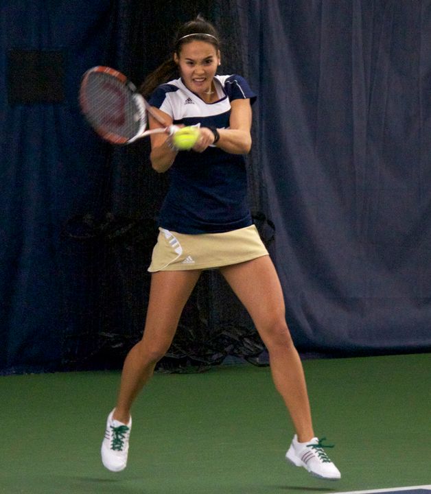 Kristy Frilling clinched the Irish berth into the BIG EAST Championship with her singles victory at the No. 2 court.