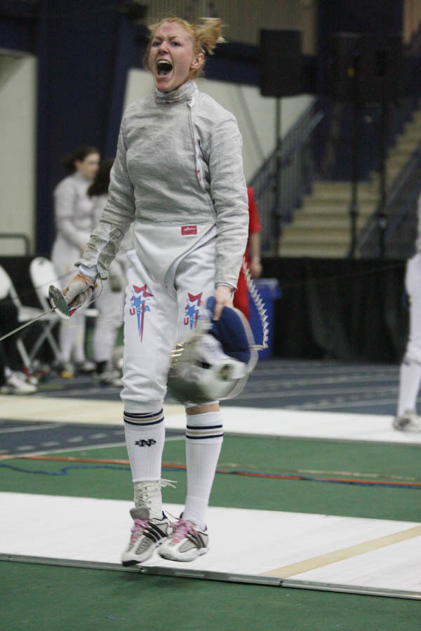 Women’s Fencing NCAA Overview (full recap) Valerie Providenza reacts to a touch during action at the 2007 NCAAs, where she claimed her fourth career All-America finish and reached the medal round for the third time (all photos by Chris Pedota, unless otherwise indicated).