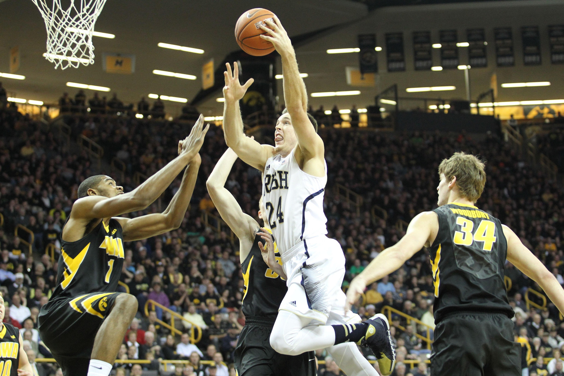 Notre Dame-Michigan State Set For 7:15 p.m. (ET) On December 3 Notre Dame fell at Iowa, 98-93, last season in its inaugural appearance in the ACC/Big Ten Challenge.