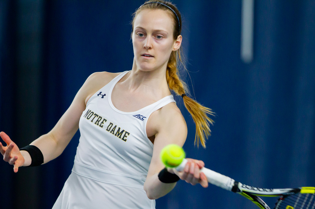 Brooke Broda during the ACC match between University of Notre Dame vs. University of Louisville at Eck Center on March 8, 2019 in South Bend, Indiana.