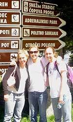 Ashley Tarutis (far left, shown here in Maribor with Adrianna Stasiuk and Ellen Heintzman) and the Irish concluded their match schedule by tying an Italian club team on Monday.