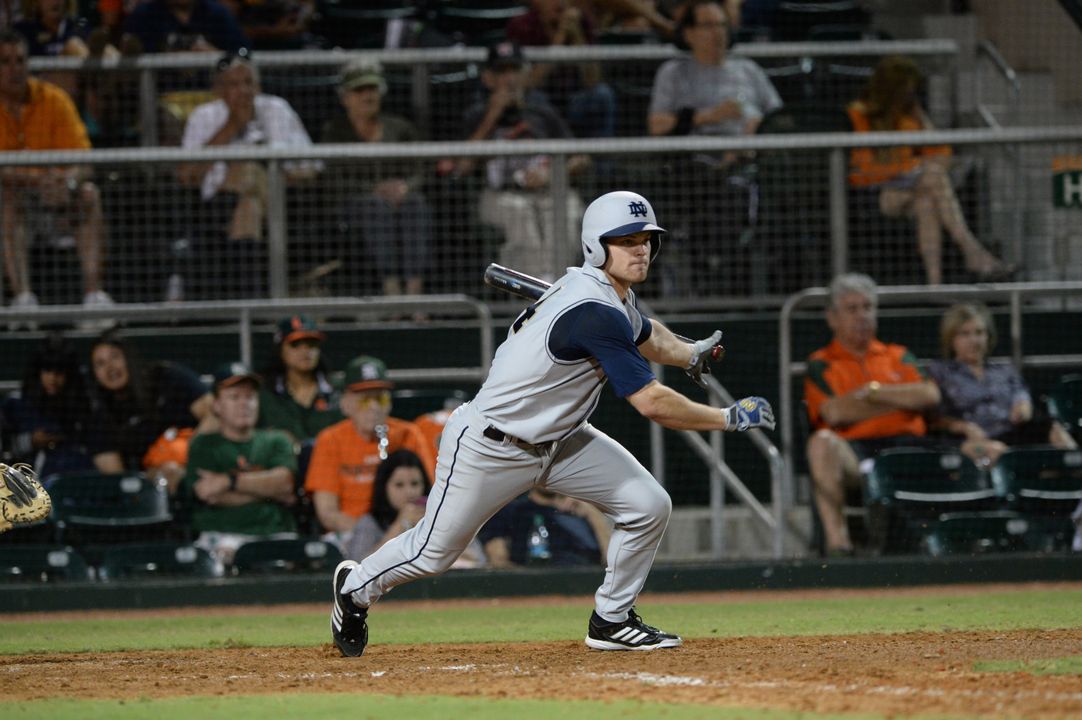 Sophomore Kyle Richardson had a big RBI triple in the third inning to help the Irish to a 2-1 win over No. 22 Clemson Friday night.
