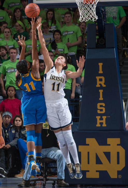 Senior forward/tri-captain Natalie Achonwa turned in a well-balanced effort Thursday at Pittsburgh with 14 points, seven rebounds, five assists and two blocks in just 21 minutes of a 109-66 Fighting Irish victory.