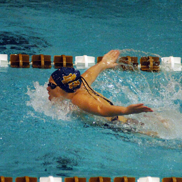 Irish Narrowly Miss Victory Over Toledo Freshman Katie Casey earned a victory in the 200 butterfly for the Irish against Toledo.