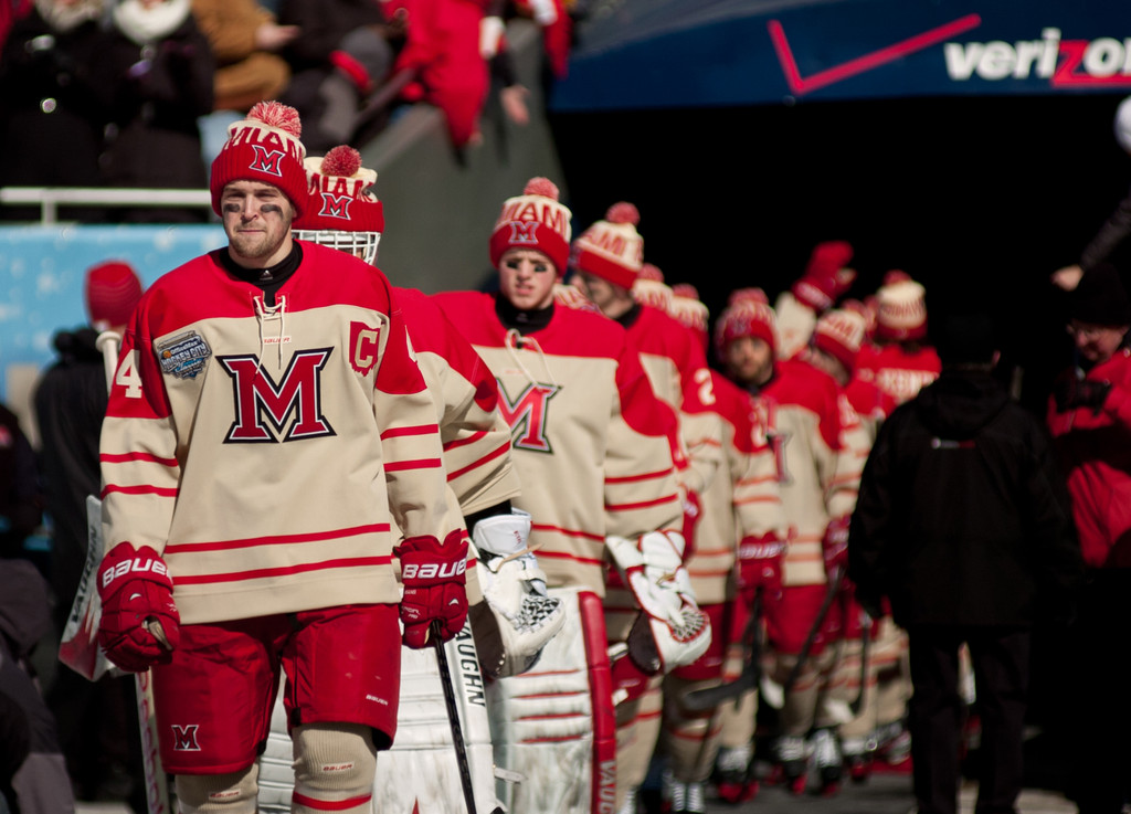 Notre Dame Men's Ice Hockey v Miami at Hockey City Classic on 02-17-2013