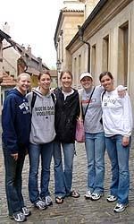 Kelly Burrell (shown here -- second from right -- in Prague with the other members of the Irish class of 2006) enjoyed touring the distinctive streets of Vienna.