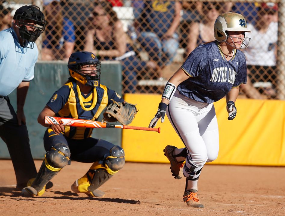 Megan Sorlie ripped a two-run single during the seventh inning of Notre Dame's 10-4 win over Georgia State on Sunday