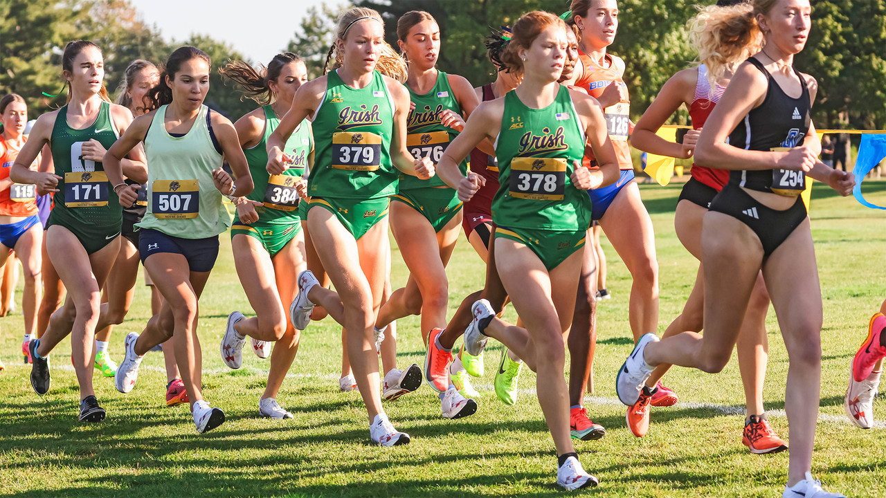 Members of the 2025 women's cross country team compete