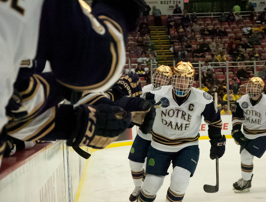 Notre Dame Men's Ice Hockey wins CCHA Championship over Michigan on 03-24-2013