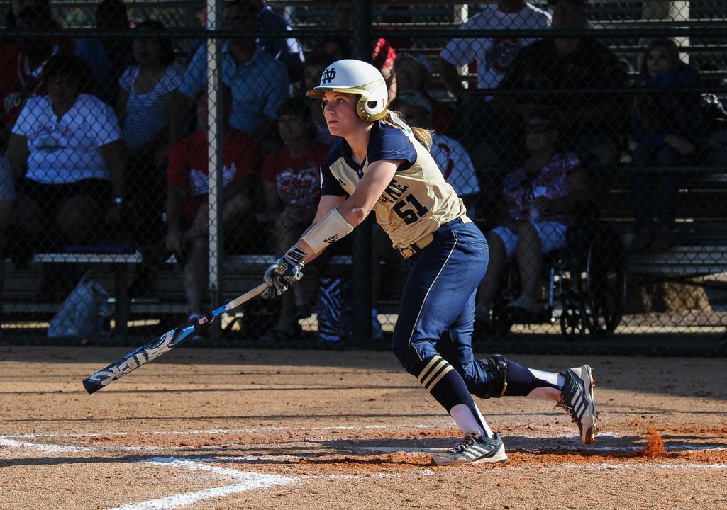 Junior Cassidy Whidden scored the tying Notre Dame run in the bottom of the seventh and ninth innings on Thursday against FIU