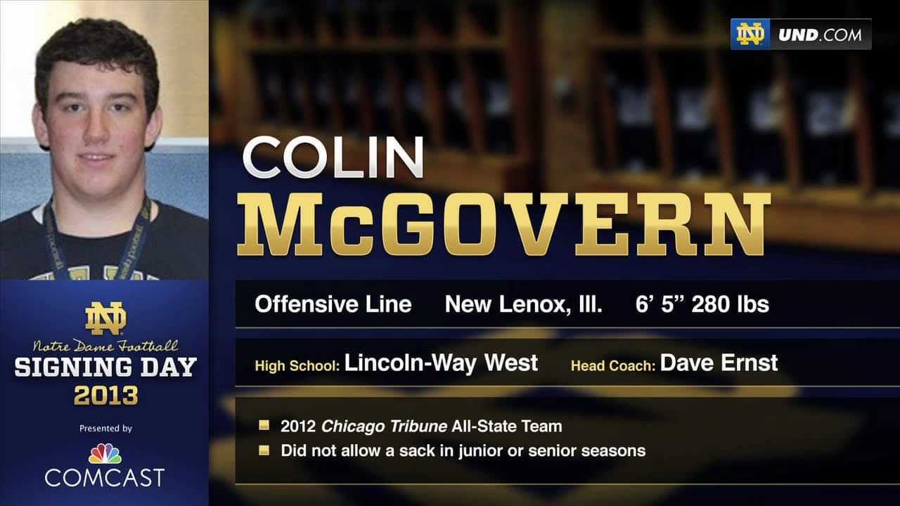 Colin McGovern - 2013 Notre Dame Football Signee