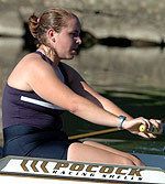 Under less than ideal rowing conditions, co-captain Meredith Thornburgh helped lead the Irish to the 2005 BIG EAST Championship.