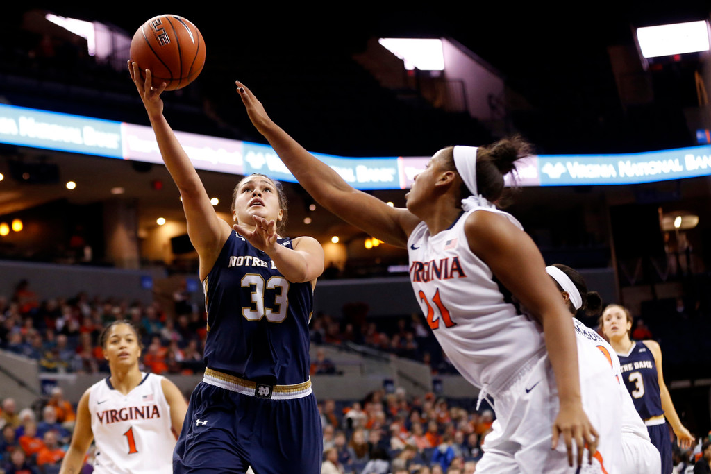 No. 3 Notre Dame 74, Virginia 46