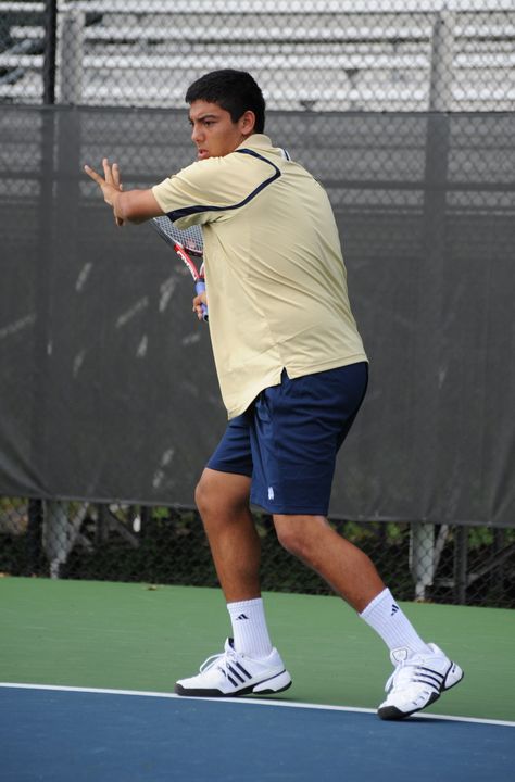 Spencer Talmadge (above) and Niall Fitzgerald competed in the doubles quarterfinals at the USTA/ITA Midwest Regional.