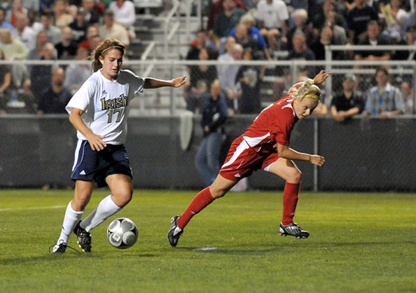Top-Ranked Irish Remain Unbeaten With 4-1 Win Over Louisville Freshman midfielder Courtney Barg became the 14th different goalscorer for the Irish this season, scoring her first career goal (the eventual gamewinning tally) in the 34th minute of Notre Dame's 4-1 win over Louisville on Friday night at Alumni Field.