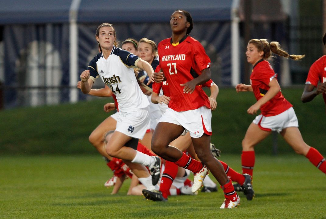 Junior defender Katie Naughton (pictured) will join classmate Cari Roccaro and senior defender Sammy Scofield as Notre Dame's captains for the 2014 season, head coach Theresa Romagnolo announced Thursday as part of the unveiling of the team's 2014 schedule.