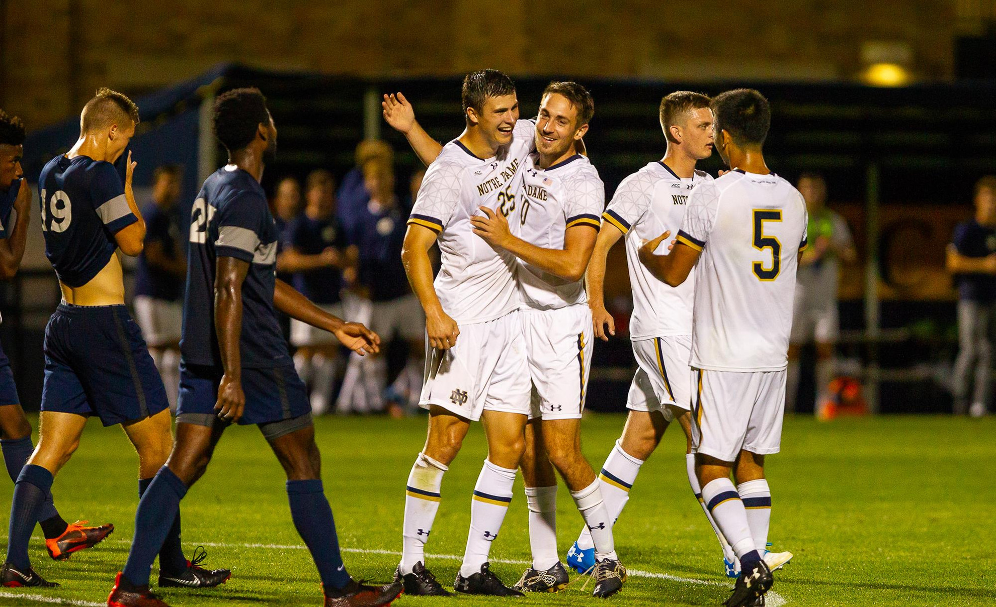 #20 Irish Clinical In 4-1 Win Over #22 Xavier Patrick Berneski and Blake Townes celebration vs. Xavier (9-25-18)