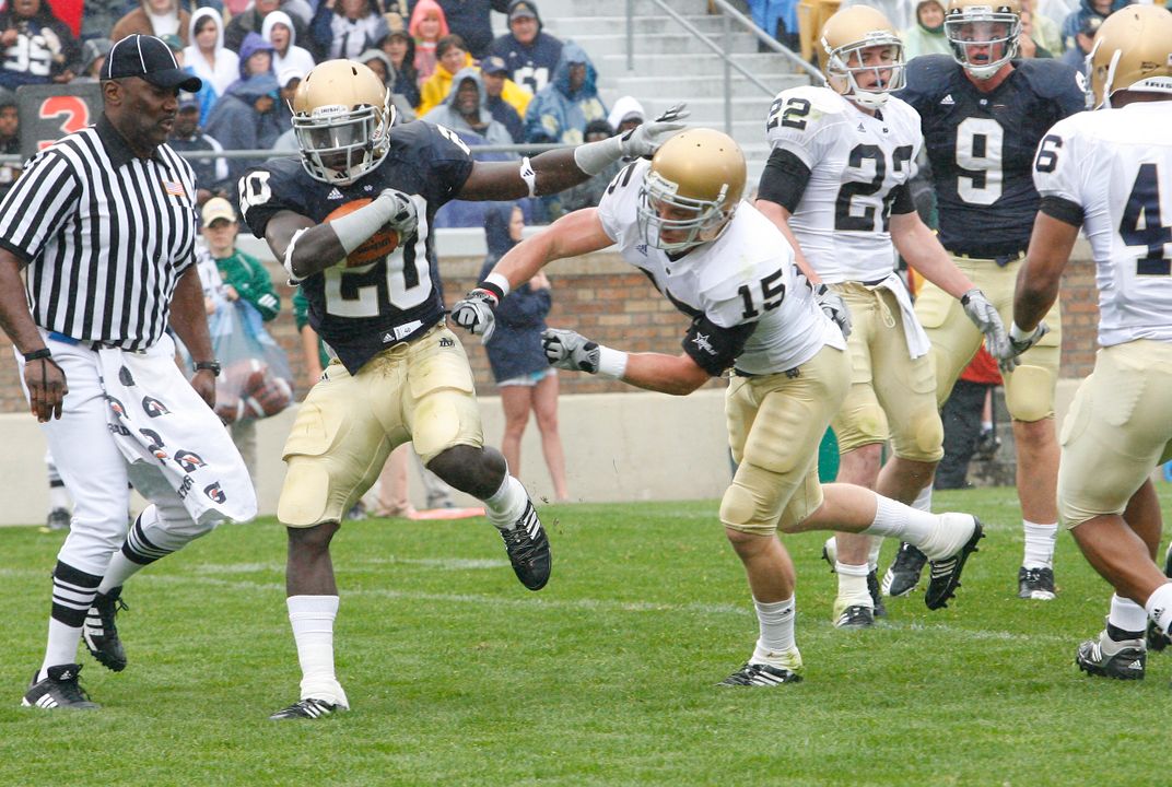 Running back Cierre Wood will lead the Irish offense against the Notre Dame defense Saturday in the Blue-Gold Spring Football Game.