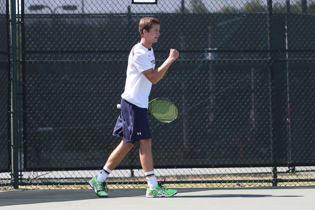 Senior Quentin Monaghan defeated Alabama's Korey Lovett on Thursday in the first round of the ITA All-American Championships.