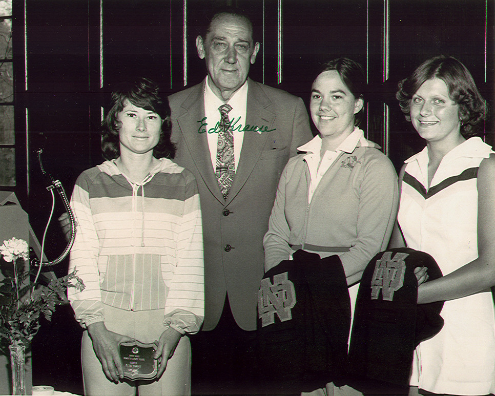 Notre Dame Women’s Athletics Turned 40 in 2012 Jane Lammers and Mary Shukis Behler are awarded the first-ever monograms for women's tennis.