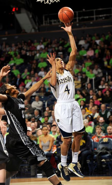 Senior guard/co-captain Skylar Diggins needs three rebounds to become the first Notre Dame women's basketball player (and second Fighting Irish cager of either gender) to compile 2,000 points/500 rebounds/500 assists in her career.