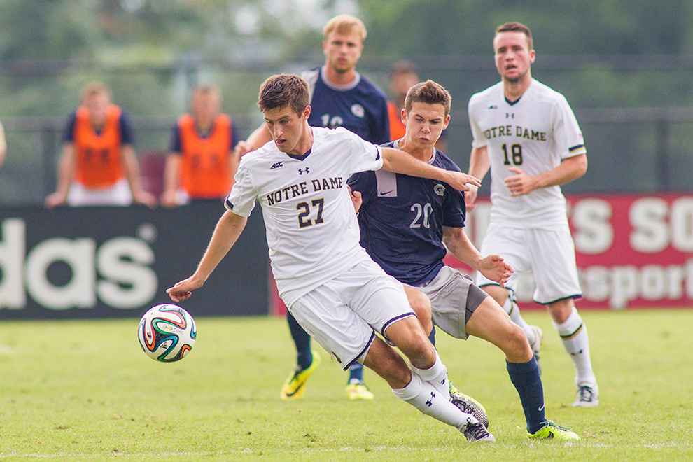 #4 Notre Dame Draws At #5 Virginia, 1-1 Patrick Hodan's converted penalty kick in the 65th minute put the Irish up 1-0.