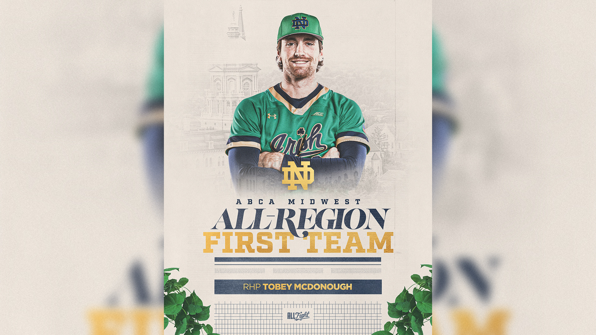 McDonough Named First Team All-Region by ABCA Tobey McDonough All-Region
