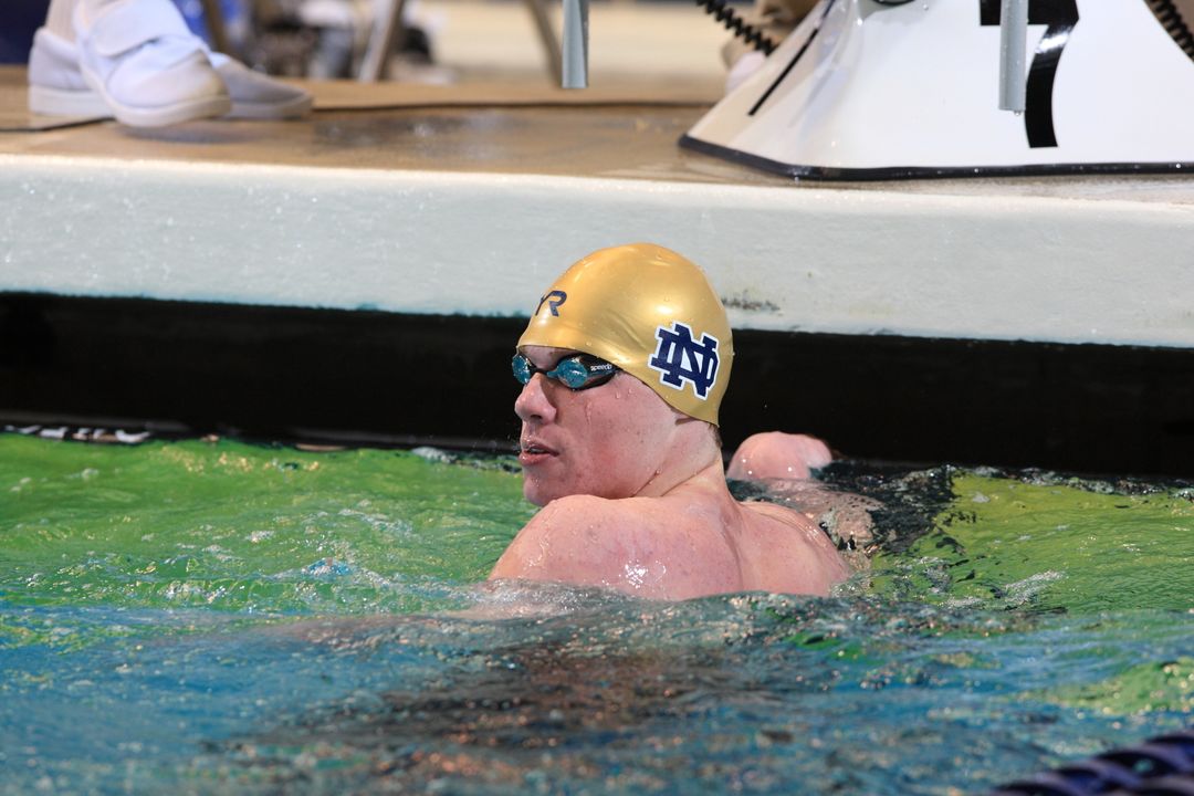 Frank Dyer became the first men's swimming All-American in Notre Dame history with a fourth place finish at the 2012 NCAA Championships