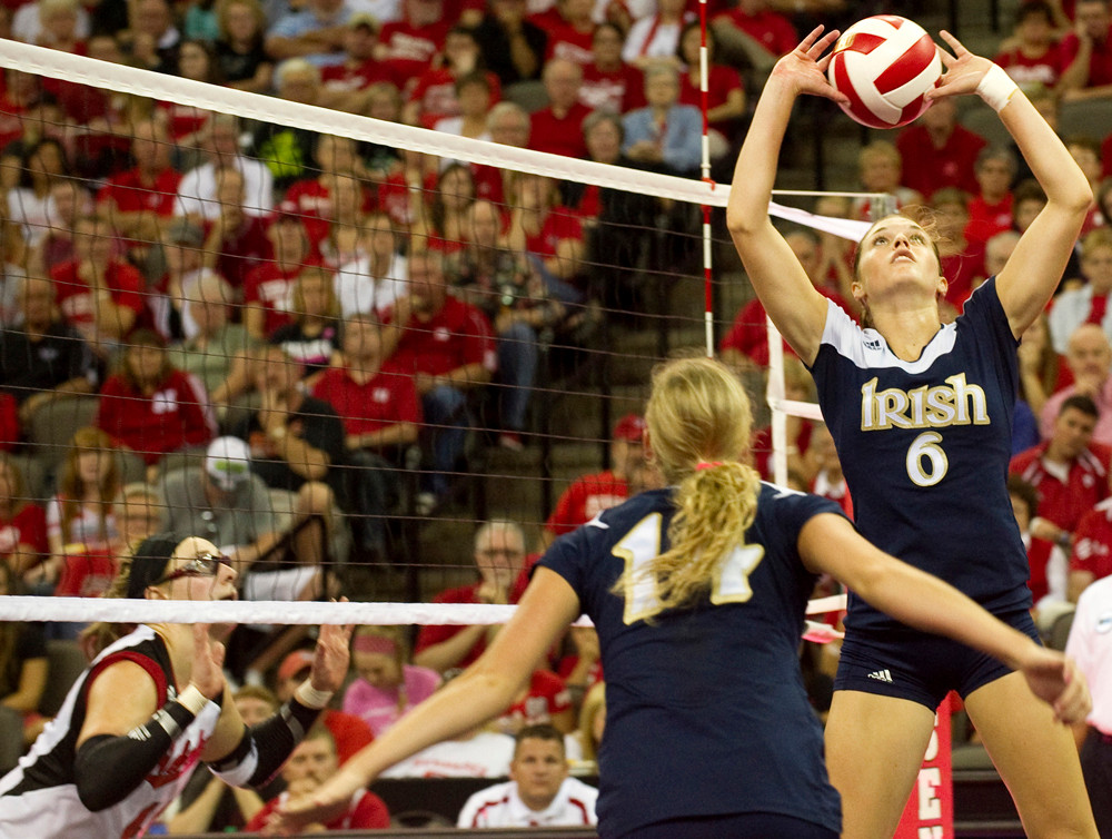 Alugbue Powers Irish Past Bearcats In Five-Set Thriller Senior setter and co-captain Maggie Brindock