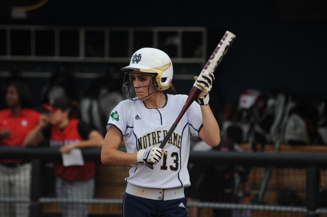 Alexa Maldonado and her trust bat did wonders for the Irish Saturday during a sweep of Villanova.