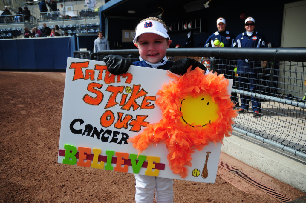 Tatum Gumpf and Notre Dame Softball Strike Out Cancer