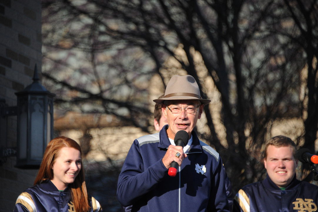 A 1967 Notre Dame graduate, Mike Collins is a fixture around the Notre Dame campus.