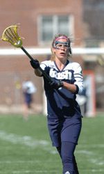 Jillian Byers had three goals and two assists in Notre Dame's 13-8 win at Rutgers.