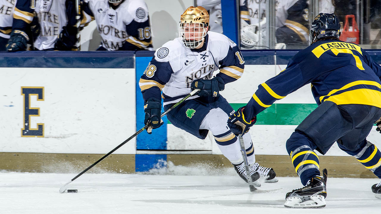 #13 Notre Dame Heads to New Hampshire for Weekend Series Jake Evans leads the Irish with 19 assists.