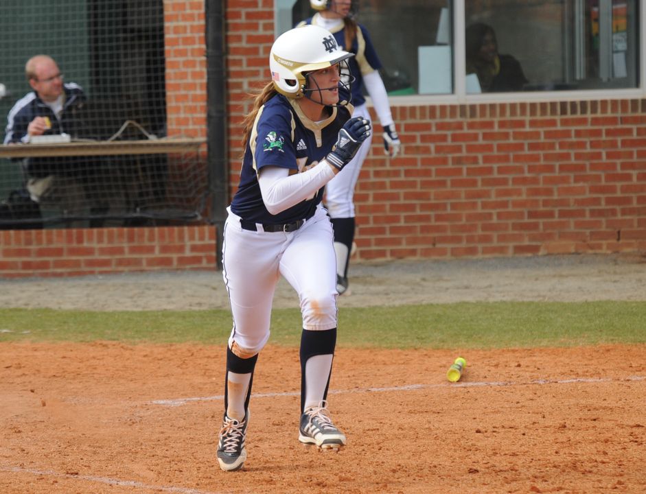 Chloe Saganowich clubbed her first home run of the season in the sixth inning against Pittsburgh Sunday