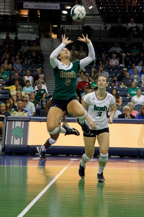 Freshman Taylor Morey has been Notre Dame's starting libero in all nine matches this season.