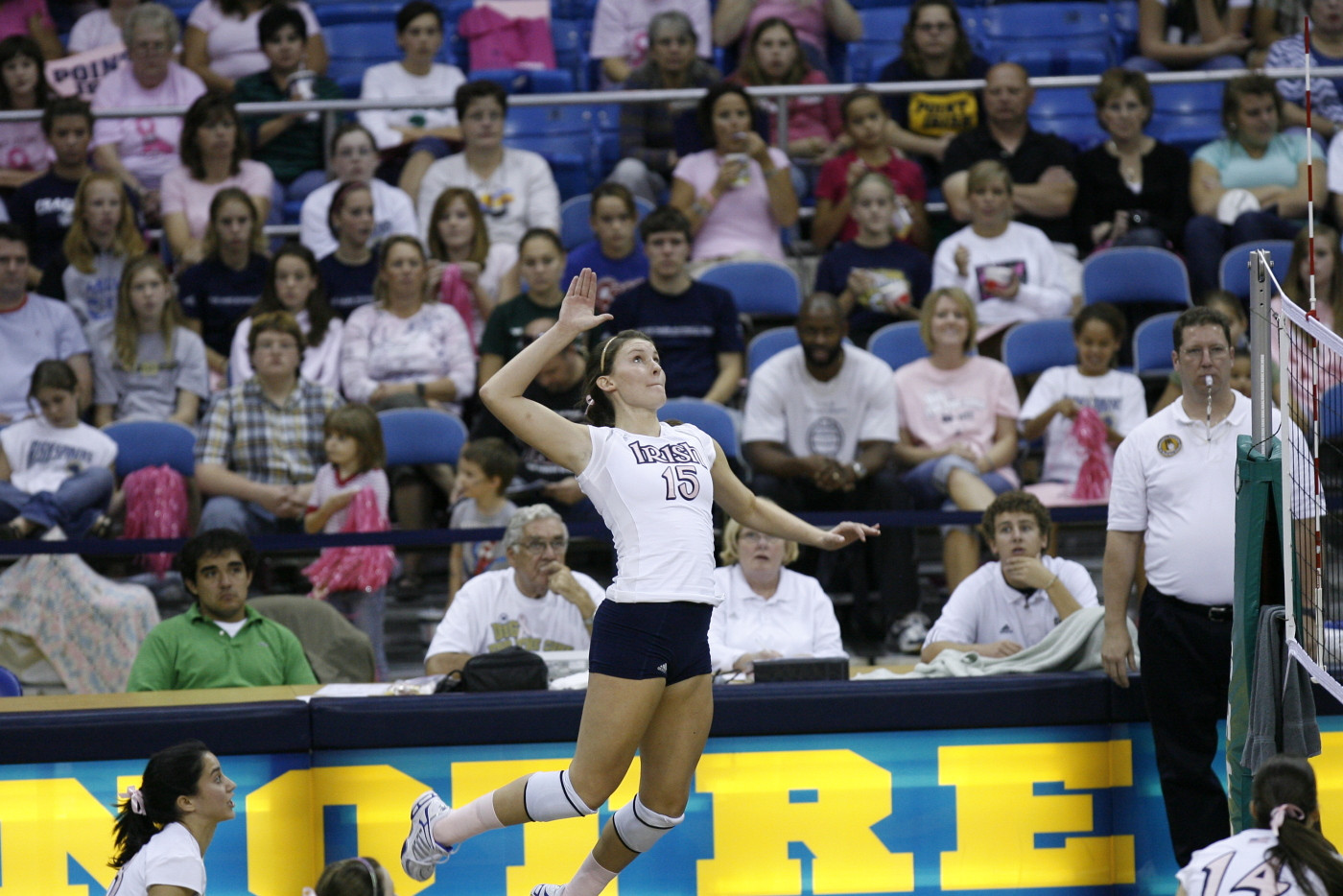 Notre Dame Mounts Fifth-Set Comeback To Down Connecticut Freshman Kristen Dealy notched her 10th double-double of the season against UConn on Sunday.