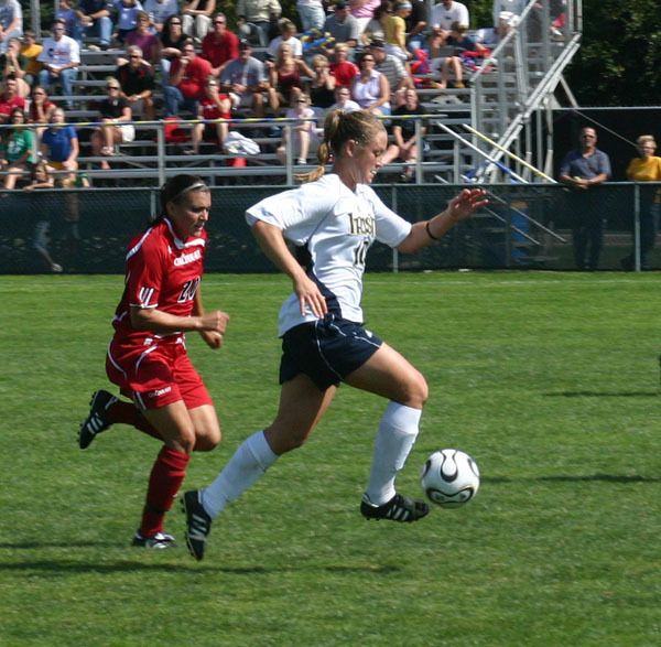 Senior forward/midfielder Brittany Bock (pictured) and senior forward Kerri Hanks are two of the 47 players named to the 2008 Missouri Athletic Club Hermann Trophy watch list, it was announced Tuesday afternoon by the National Soccer Coaches Association of America.