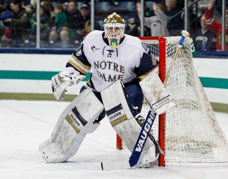 Cal Petersen's consistency in front of the net has been a driving force behind Notre Dame's success.