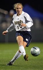 Ashley Jones is part of a veteran Notre Dame defense that has allowed just two goals all season while limiting seven of its eight opponents to 0-3 shots on goal (photo by Matt Cashore).