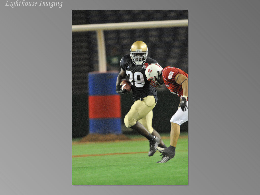 Notre Dame Football Legends Run to Victory Against Japanese National Team The Irish rushing attack helped them to a 13 minute time of possesion advantage.