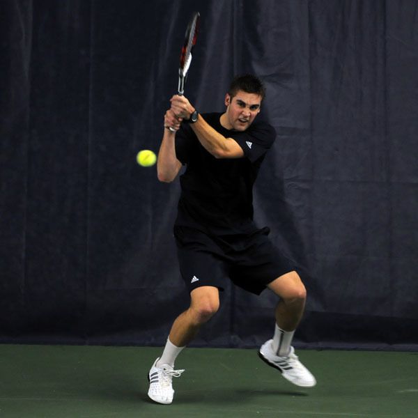 Against Michigan, Brett Helgeson earned a win at first singles for the Irish.