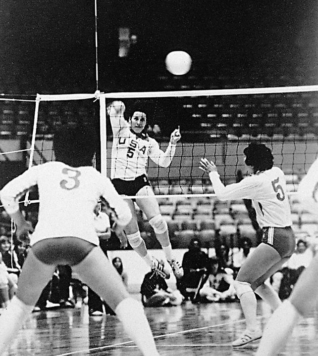 Pictured here as a member of the U.S. National team, Irish volleyball head coach Debbie Brown will add another accolade to her ever-growing resume Wednesday evening when she will be inducted into the Colorado Springs Sports Hall of Fame.