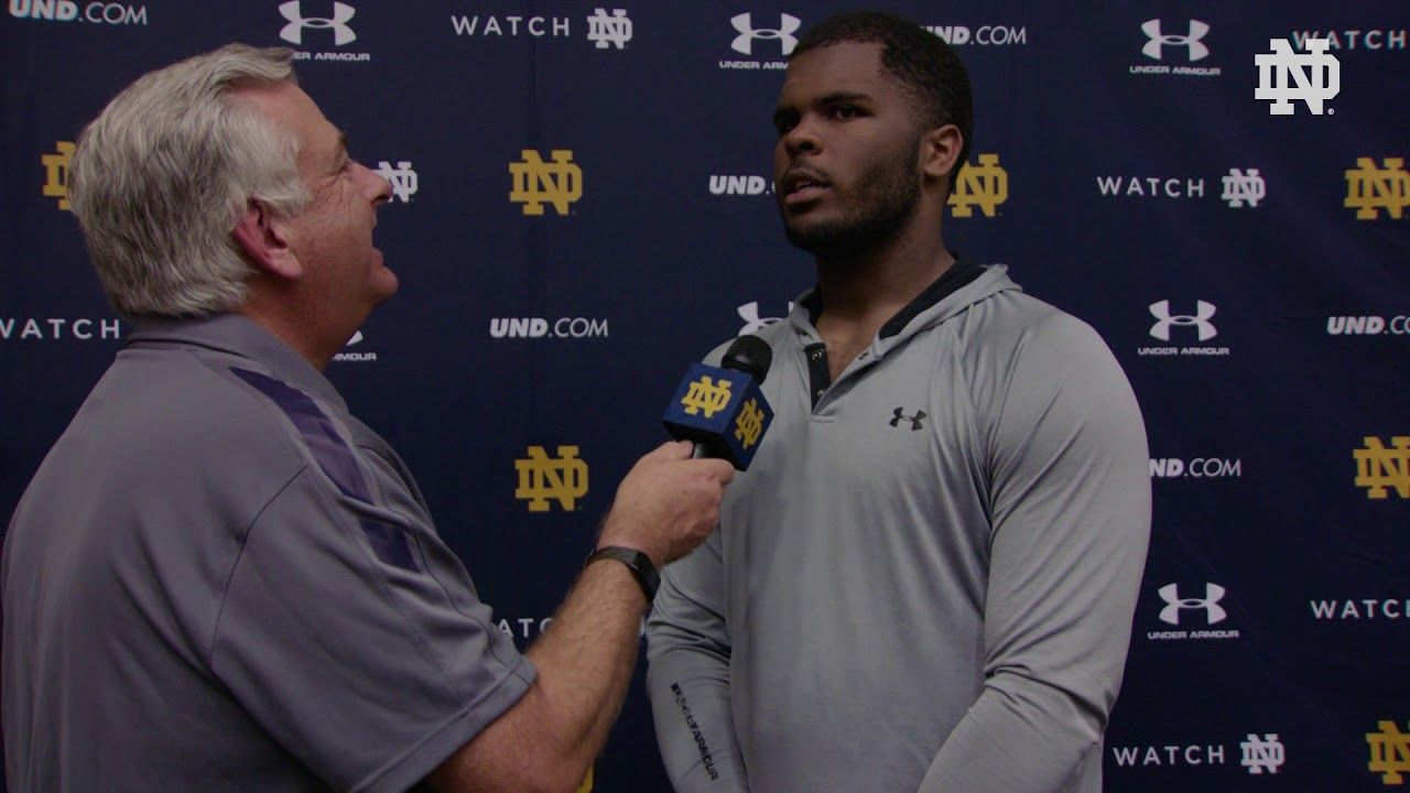 @NDFootball | Jerry Tillery Post Practice Interview Wake Forest Week (2018)
