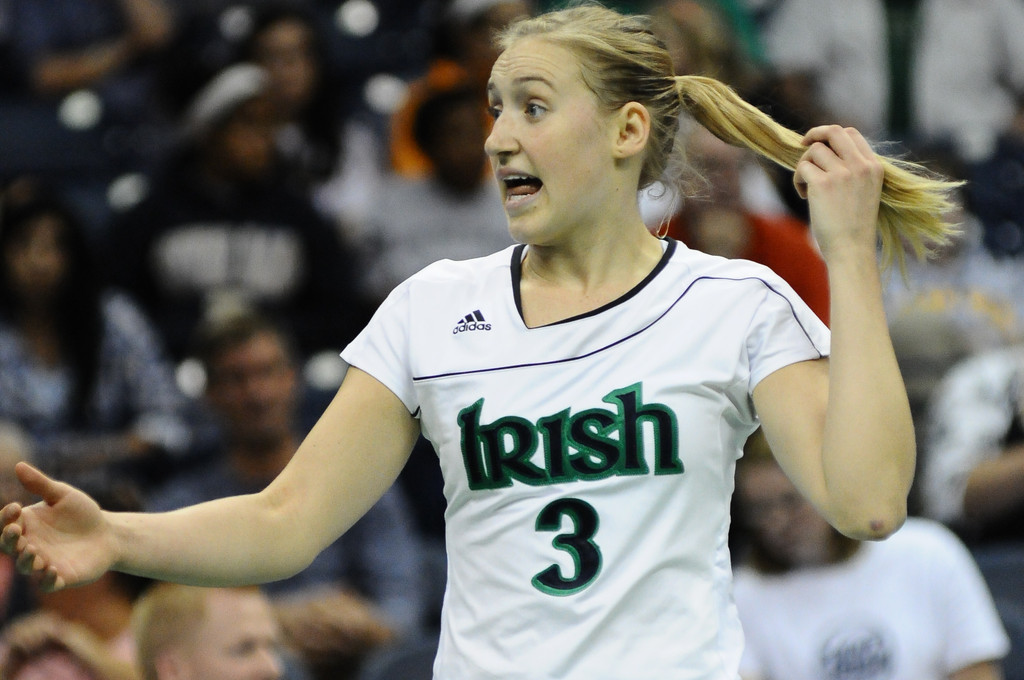 Notre Dame Volleyball vs. Kansas Notre Dame, Ind. (Purcell Pavilion) W, 3-1